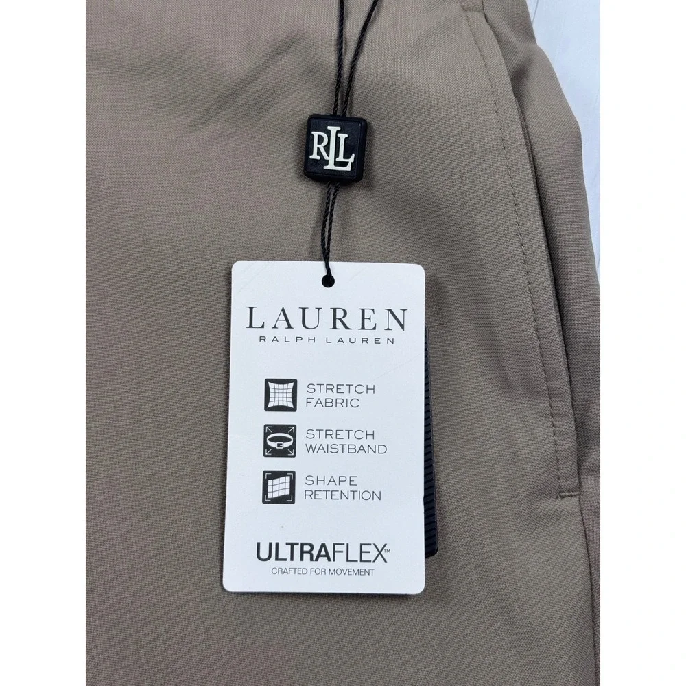 Lauren Ralph Lauren Mens 40x29 UltraFlex Classic Fit Wool Dress Pant Taupe Brown